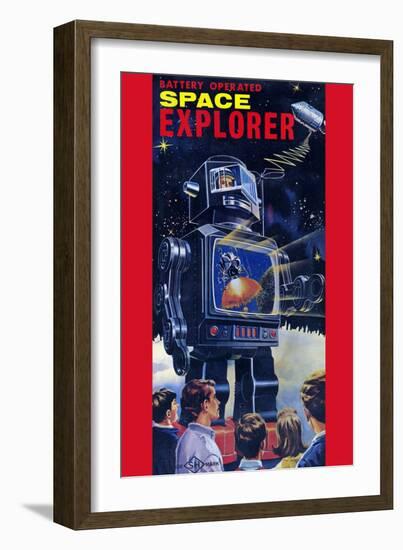 Space Explorer Robot-null-Framed Art Print