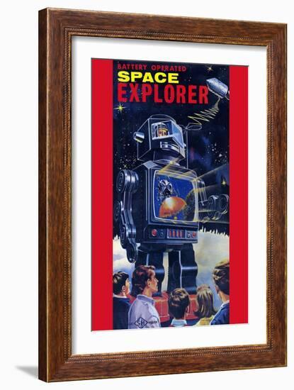 Space Explorer Robot-null-Framed Art Print