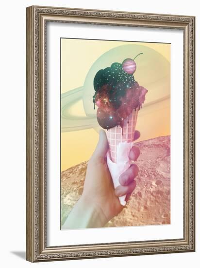 Space Ice Cream Cone-null-Framed Art Print