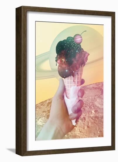 Space Ice Cream Cone-null-Framed Art Print