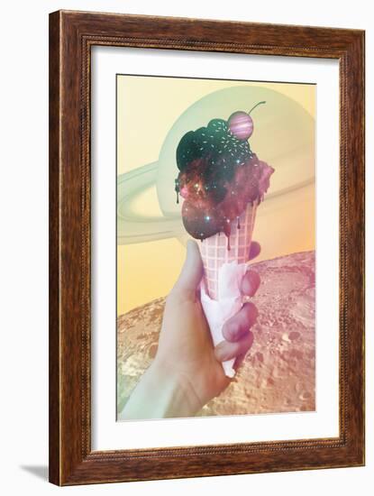 Space Ice Cream Cone-null-Framed Art Print