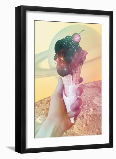 Space Ice Cream Cone-null-Framed Art Print