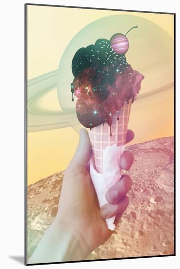 Space Ice Cream Cone-null-Mounted Art Print
