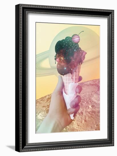 Space Ice Cream Cone-null-Framed Art Print