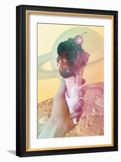 Space Ice Cream Cone-null-Framed Art Print