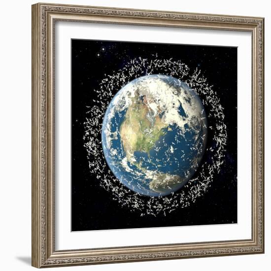 Space Junk, Conceptual Artwork-Roger Harris-Framed Premium Photographic Print