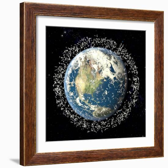 Space Junk, Conceptual Artwork-Roger Harris-Framed Premium Photographic Print