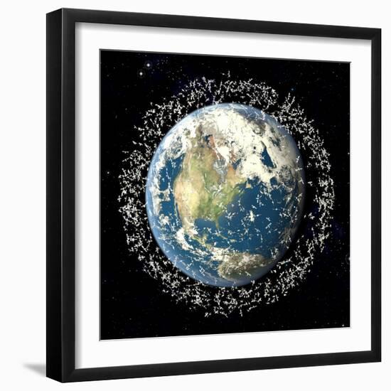 Space Junk, Conceptual Artwork-Roger Harris-Framed Premium Photographic Print