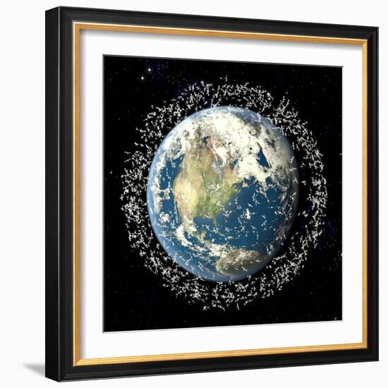 Space Junk, Conceptual Artwork-Roger Harris-Framed Premium Photographic Print