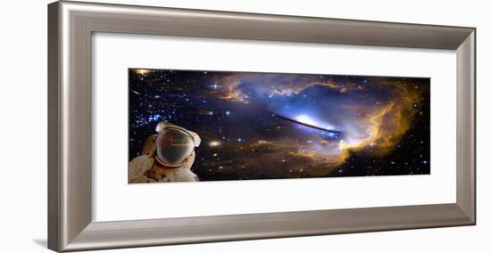 Space Man with Reflection-null-Framed Photographic Print