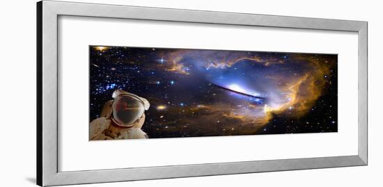 Space Man with Reflection-null-Framed Photographic Print