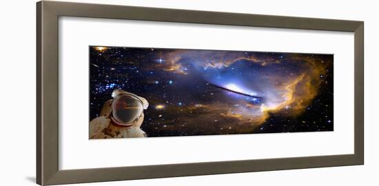 Space Man with Reflection-null-Framed Photographic Print