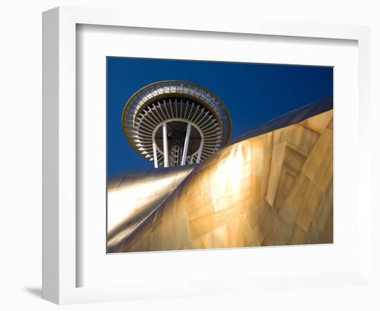 Space Needle and the Experience Music Project, Seattle Center, Seattle, Washington, USA-Jamie & Judy Wild-Framed Photographic Print