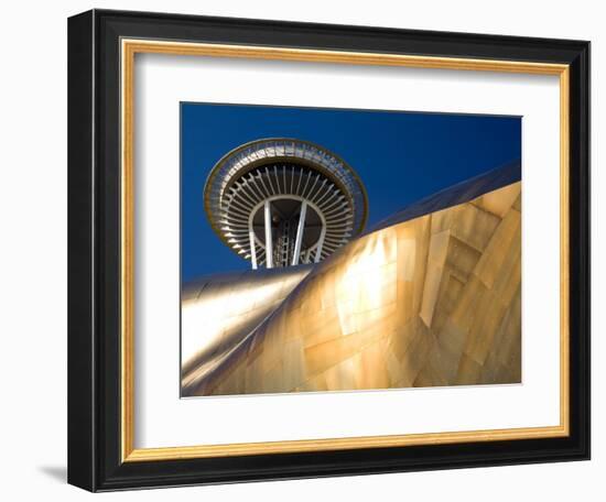 Space Needle and the Experience Music Project, Seattle Center, Seattle, Washington, USA-Jamie & Judy Wild-Framed Photographic Print