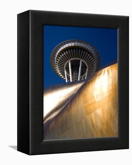 Space Needle and the Experience Music Project, Seattle Center, Seattle, Washington, USA-Jamie & Judy Wild-Framed Premier Image Canvas