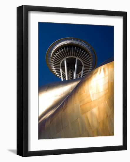 Space Needle and the Experience Music Project, Seattle Center, Seattle, Washington, USA-Jamie & Judy Wild-Framed Photographic Print