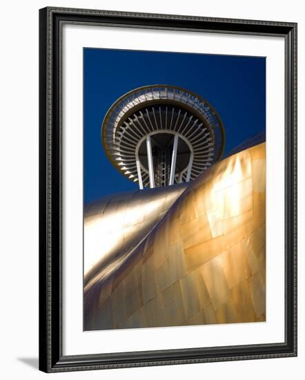 Space Needle and the Experience Music Project, Seattle Center, Seattle, Washington, USA-Jamie & Judy Wild-Framed Photographic Print