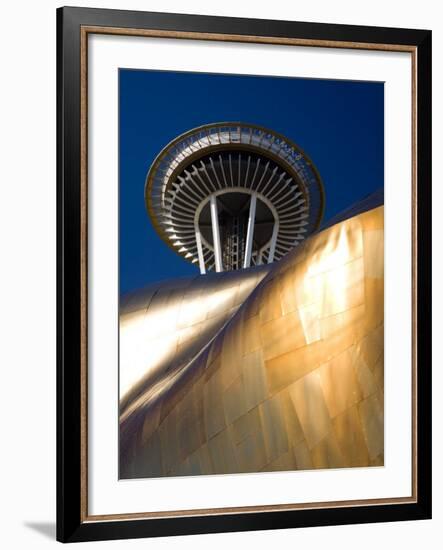 Space Needle and the Experience Music Project, Seattle Center, Seattle, Washington, USA-Jamie & Judy Wild-Framed Photographic Print