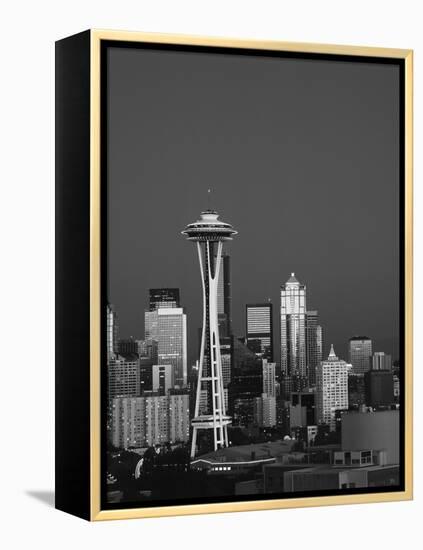 Space Needle at Dusk, Seattle, Washington, USA-Adam Jones-Framed Premier Image Canvas