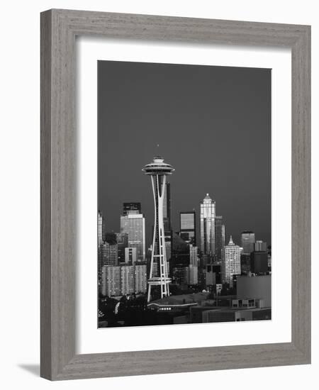 Space Needle at Dusk, Seattle, Washington, USA-Adam Jones-Framed Photographic Print