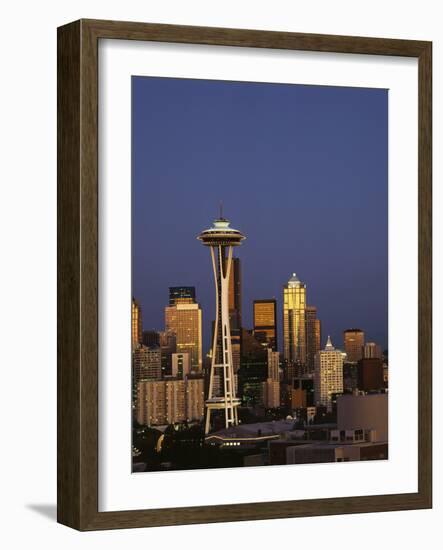 Space Needle at Dusk, Seattle, Washington, USA-Adam Jones-Framed Photographic Print