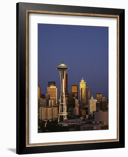 Space Needle at Dusk, Seattle, Washington, USA-Adam Jones-Framed Photographic Print