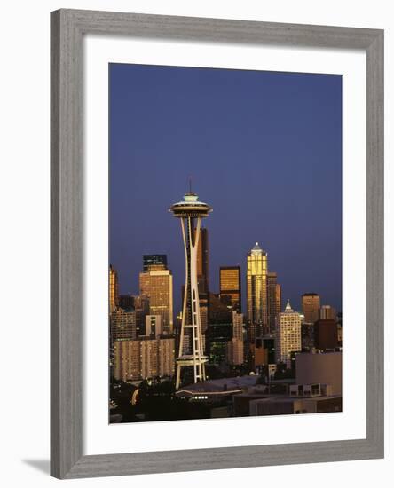 Space Needle at Dusk, Seattle, Washington, USA-Adam Jones-Framed Photographic Print