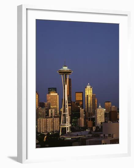 Space Needle at Dusk, Seattle, Washington, USA-Adam Jones-Framed Photographic Print