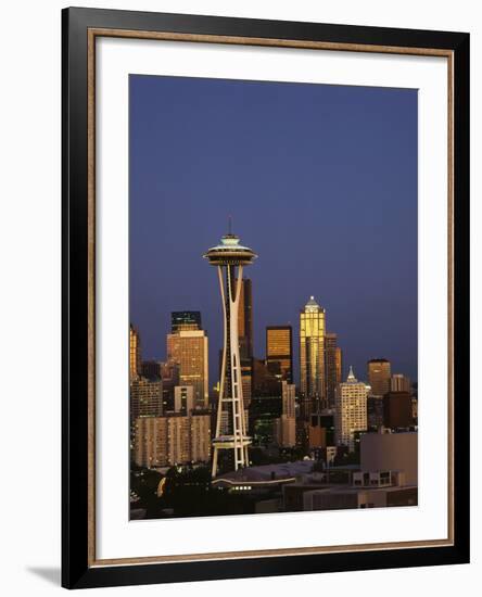 Space Needle at Dusk, Seattle, Washington, USA-Adam Jones-Framed Photographic Print