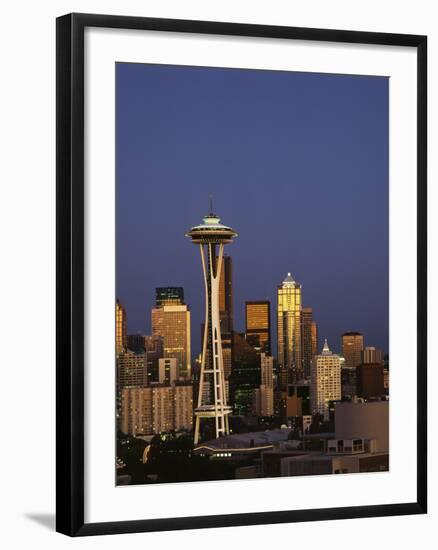 Space Needle at Dusk, Seattle, Washington, USA-Adam Jones-Framed Photographic Print