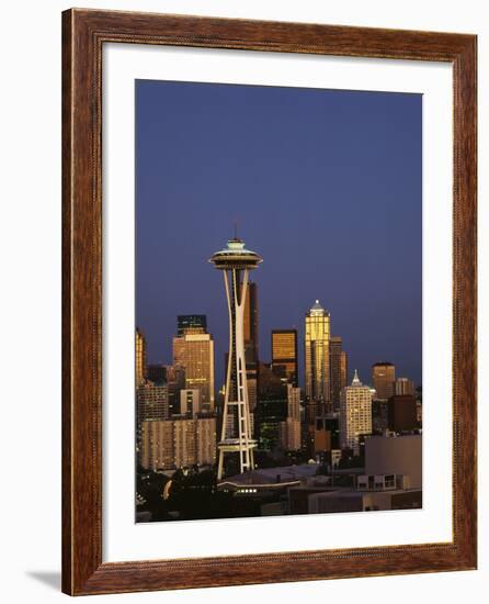 Space Needle at Dusk, Seattle, Washington, USA-Adam Jones-Framed Photographic Print