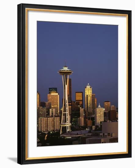 Space Needle at Dusk, Seattle, Washington, USA-Adam Jones-Framed Photographic Print