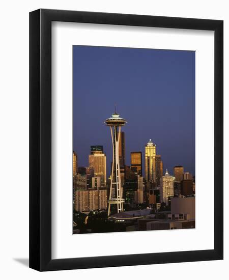 Space Needle at Dusk, Seattle, Washington, USA-Adam Jones-Framed Photographic Print