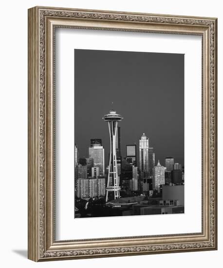 Space Needle at Dusk, Seattle, Washington, USA-Adam Jones-Framed Photographic Print