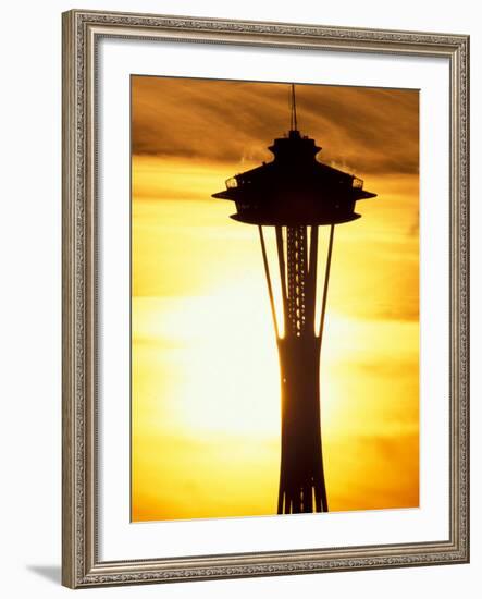 Space Needle at Sunset, Seattle, Washington, USA-Paul Souders-Framed Photographic Print