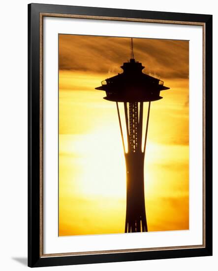 Space Needle at Sunset, Seattle, Washington, USA-Paul Souders-Framed Photographic Print