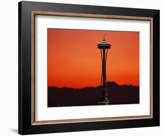 Space Needle at Sunset, Seattle, Washington, USA-David Barnes-Framed Photographic Print