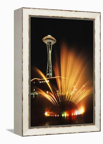 Space Needle Tower with Fountain, Seattle, Washington, USA-Paul Souders-Framed Premier Image Canvas