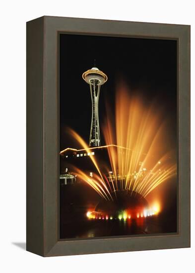 Space Needle Tower with Fountain, Seattle, Washington, USA-Paul Souders-Framed Premier Image Canvas