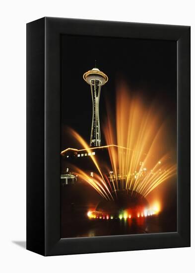 Space Needle Tower with Fountain, Seattle, Washington, USA-Paul Souders-Framed Premier Image Canvas