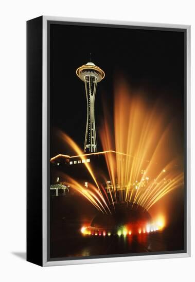 Space Needle Tower with Fountain, Seattle, Washington, USA-Paul Souders-Framed Premier Image Canvas