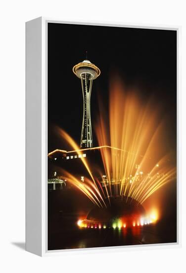 Space Needle Tower with Fountain, Seattle, Washington, USA-Paul Souders-Framed Premier Image Canvas