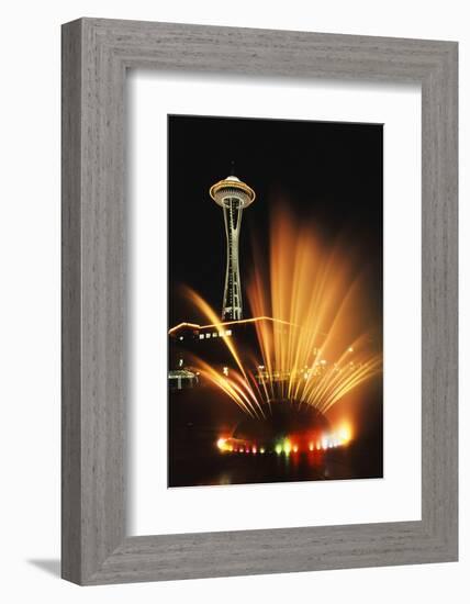 Space Needle Tower with Fountain, Seattle, Washington, USA-Paul Souders-Framed Photographic Print