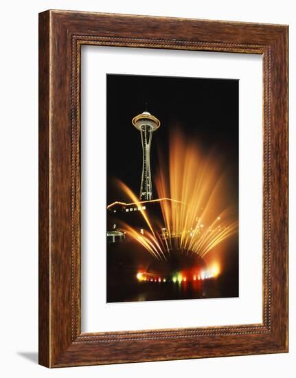 Space Needle Tower with Fountain, Seattle, Washington, USA-Paul Souders-Framed Photographic Print