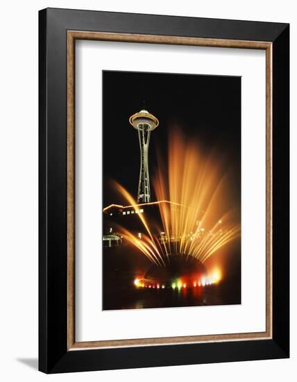 Space Needle Tower with Fountain, Seattle, Washington, USA-Paul Souders-Framed Photographic Print