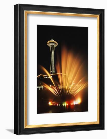 Space Needle Tower with Fountain, Seattle, Washington, USA-Paul Souders-Framed Photographic Print