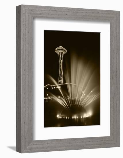 Space Needle Tower with Fountain, Seattle, Washington, USA-Paul Souders-Framed Photographic Print