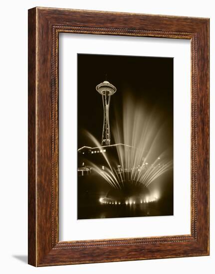 Space Needle Tower with Fountain, Seattle, Washington, USA-Paul Souders-Framed Photographic Print