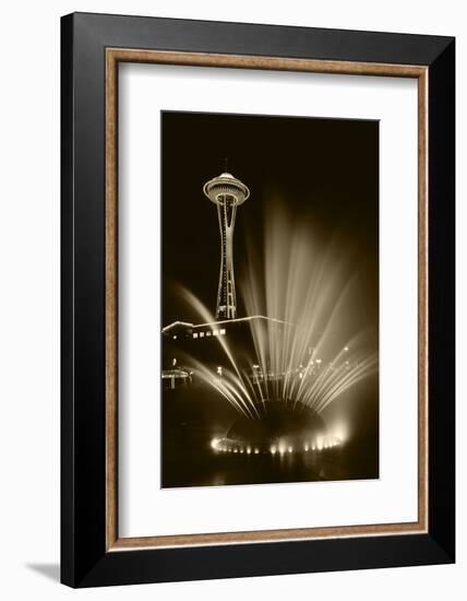 Space Needle Tower with Fountain, Seattle, Washington, USA-Paul Souders-Framed Photographic Print