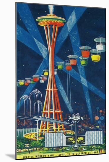 Space Needle Worlds Fair Poster - Seattle, WA-Lantern Press-Mounted Art Print